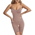 thumbnail image 1 of Wyobmus Women's Bodysuits Tummy Control Spaghetti Straps Shapewears Solid Color Seamless Open Crotch Body Suit Khaki, 1 of 4