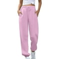 thumbnail image 1 of Wyobmus Women's Cinch Bottom Sweatpants Casual Loose Athletic Joggers Sold Color Elastic Waist Lounge Pants with Pockets Pink, 1 of 8