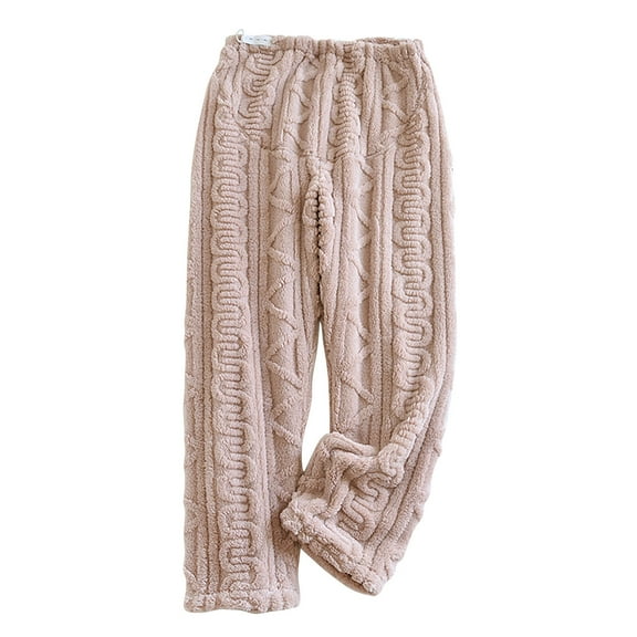 Wyobmus Women's Flannel Pajama Pants Sleepwear Pants Thickened Belly Support Pants Adjustable Home Lounge Pants A-Pink