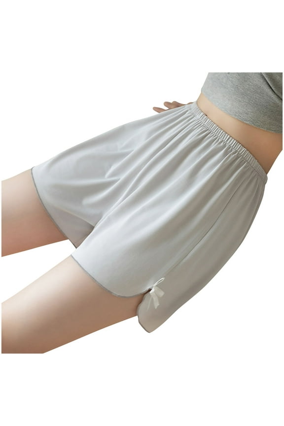 Women's Half Slip Shorts Plus Size Ice Silk Safety Shorts Anti Chafy Pettipants High Waist Side Split Culotte Shorts Summer Layering Bottoms Gray