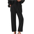 thumbnail image 1 of Wyobmus Women's High Waisted Pants Dressy Casual Elegant Work Office Trouser Suit Pants With Pockets C-Black, 1 of 6