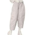 thumbnail image 1 of Wyobmus Women's Lightweight Puffy Pants Ightweight Oversized Warm Fleece Lined Insulated Puffer Quilted Pants for Hiking Snow Ski White, 1 of 5