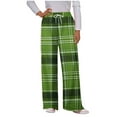 thumbnail image 1 of Wyobmus Women's Plaid Pajama Pants Casual Drawstring Athletic Pants Comfy Lounge Sleep Pj Bottoms Green, 1 of 5