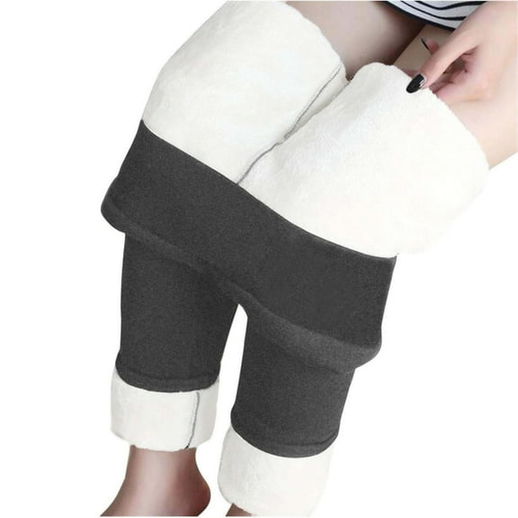 Wyobmus Women's Plus Size Cozy Velour Leggings Daisy Embroidery High Waist Tummy Control Winter Warm Thick Tights S-5XL K-Gray