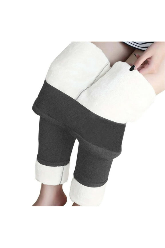 Women's Plus Size Cozy Velour Leggings Daisy Embroidery High Waist Tummy Control Winter Warm Thick Tights S-5XL K-Gray