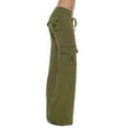 thumbnail image 1 of Wyobmus Women's Plus Size Loose Cargo Pants Drawstring Elastic Waist Work Casual Pants Wide Leg Yoga Leggings with Button Pockets A-Green, 1 of 3