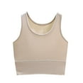 thumbnail image 1 of Wyobmus Women's Summer Tank Tops Soft Modal Tops Sleeveless Scoop Neck Fitted Crop Camisole Tanks Solid Color Cotton Basic Shirts M-5X A-Beige, 1 of 4