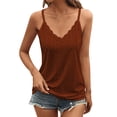 thumbnail image 1 of Wyobmus Women's Tank Tops Eyelet Sleeveless Summer Tops Spaghetti Strap Low Back Basic Shirt Loose Fit 2025 Casual Fashion Clothes Brown, 1 of 9
