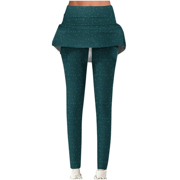 Wyobmus Women's Tennis Skirted Leggings Elastic Waisted Athletic Pleated Skirts With Leggings Workout Active Yoga Pants B-Navy