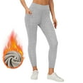 thumbnail image 1 of Wyobmus Women's Thick Sherpa Lined Leggings With Pockets Warm Winter Slim Stretchy Yoga Pants for Women Thermal Running Workout Leggings Black, 1 of 7