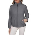 thumbnail image 1 of Wyobmus Women's Zip Up Fleece Jacket Lightweight Polar Soft Fleece Coat Warm Long Sleeve Causal Jackets with Pockets B-Gray, 1 of 9