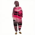 thumbnail image 1 of Wyobmus Womens Animal Onesies Pajamas Adult Half Zip One Piece Cosplay Suit Halloween Clothes Long Sleeved Leopard Print Jumpsuit with Hooded Novelty Sleepwear F-Multicolor, 1 of 9