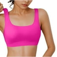 thumbnail image 1 of Wyobmus Womens Bikini Top Ribbed Padded Adjustable Straps Swimsuit Sports Bra Scoop Neck Padded Bathing Suit Tops U Back Bikini Swimsuit Workout Crop Swimwear Hot Pink, 1 of 9