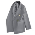 thumbnail image 1 of Wyobmus Womens Blazers with Pockets Business Casual Solid Long Sleeve Lapel Open Front Suit Jacket 4-Button Work Blazer Size S-3X B-Gray, 1 of 3