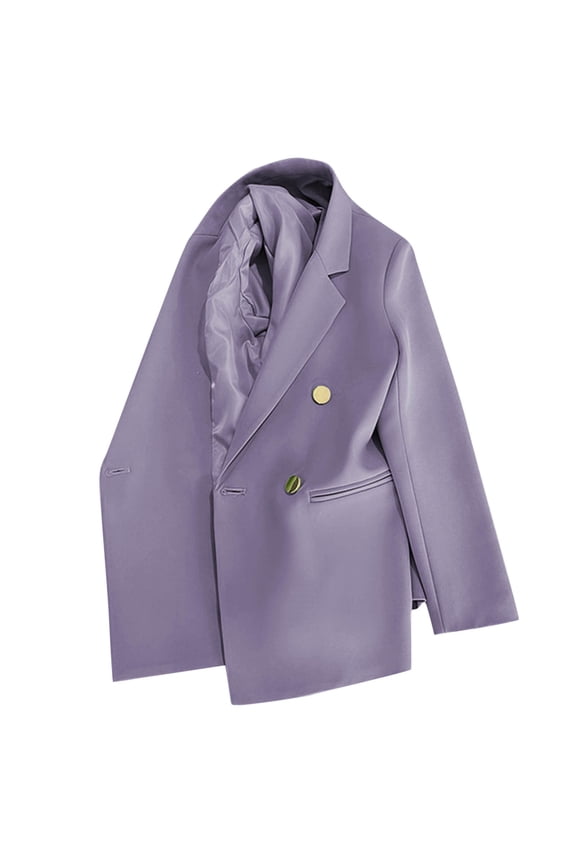 Womens Blazers with Pockets Business Casual Solid Long Sleeve Lapel Open Front Suit Jacket 4-Button Work Blazer Size S-3X B-Hot Pink