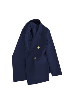 Womens Blazers with Pockets Business Casual Solid Long Sleeve Lapel Open Front Suit Jacket 4-Button Work Blazer Size S-3X B-Navy