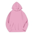 thumbnail image 1 of Wyobmus Womens Casual Hoodies Crewneck Hooded Sweatshirts Fall Fashion Long Sleeve Pullover Sweaters Winter Clothes A-Pink, 1 of 6