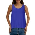 thumbnail image 1 of Wyobmus Womens Cross Backless Tank Tops Casual Sleeveless Open Back Tops Solid Color Cute Round Neck Flowy Shirts Blue, 1 of 7