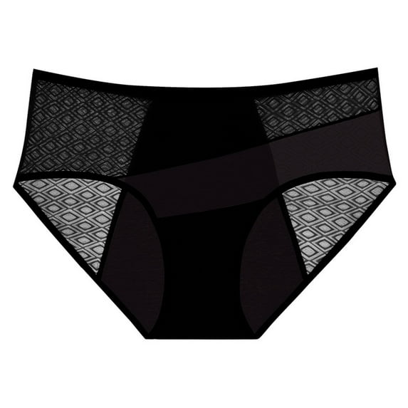 Wyobmus Womens High Cut Underwear Mid-Rise Comfortable Panties Ultra Soft Nylon Spandex Hipster Brief A-Black*