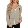 thumbnail image 1 of Wyobmus Womens Light Rain Jacket Waterproof Windbreaker Zip Up Hooded Jacket with Storage Bag Raincoats for Hiking Travel Outdoors S-XXL Khaki, 1 of 9