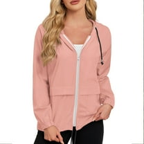 Wyobmus Womens Light Rain Jacket Waterproof Windbreaker Zip Up Hooded Jacket with Storage Bag Raincoats for Hiking Travel Outdoors S-XXL Pink