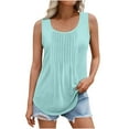 thumbnail image 1 of Wyobmus Womens Ruched Tank Tops Plus Size Loose Fit Top Scoop Neck Sleeveless Shirts Casual Summer Flowy Trendy Clothes S-5X Mint Green, 1 of 6