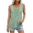 thumbnail image 1 of Wyobmus Womens Ruched Tank Tops Plus Size Loose Fit Top Scoop Neck Sleeveless Shirts Casual Summer Flowy Trendy Clothes S-5X Olive Green, 1 of 6