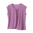thumbnail image 1 of Wyobmus Womens Sleeveless Tank Tops Crew Neck Modal Shirts Loose Fit Ruched Basic Summer Casual Plus Size Tee Tops X-5X A-Purple, 1 of 4