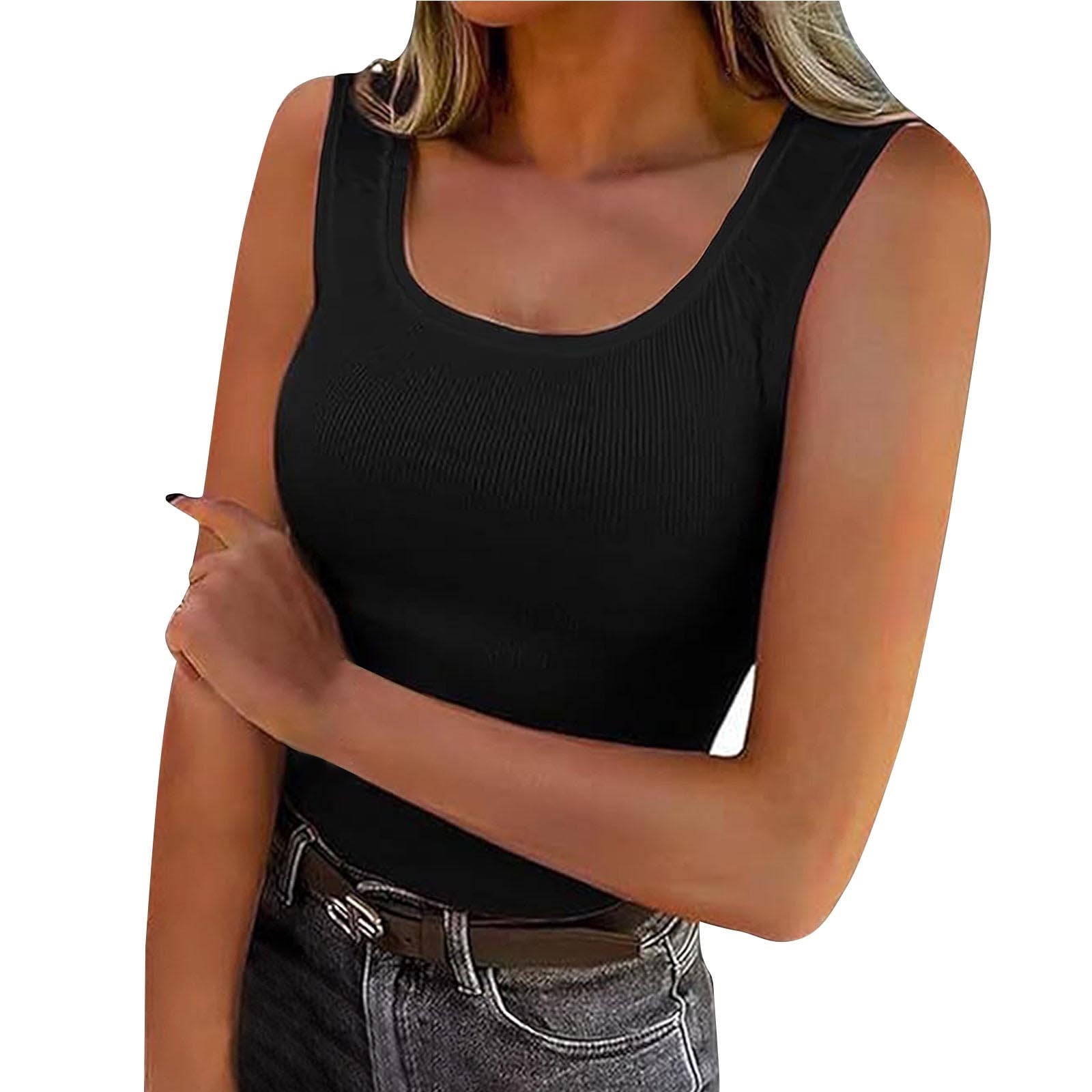 Afibi Women's V-Neck Halter Tank Top - Sleeveless Fitted Cami, Rayon Spandex, Casual & Vacation Wear