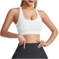 thumbnail image 1 of Wyobmus Womens Sports Bra Casual Solid Color Seamless Workout Yoga Tank Top With Built-In Padded Bra Tops A-White, 1 of 4