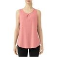 thumbnail image 1 of Wyobmus Womens Tank Tops Summer Sleeveless Runched Front Workout Tops Casual Lightweight Crewneck Irregular Hem Shirt Pink, 1 of 5