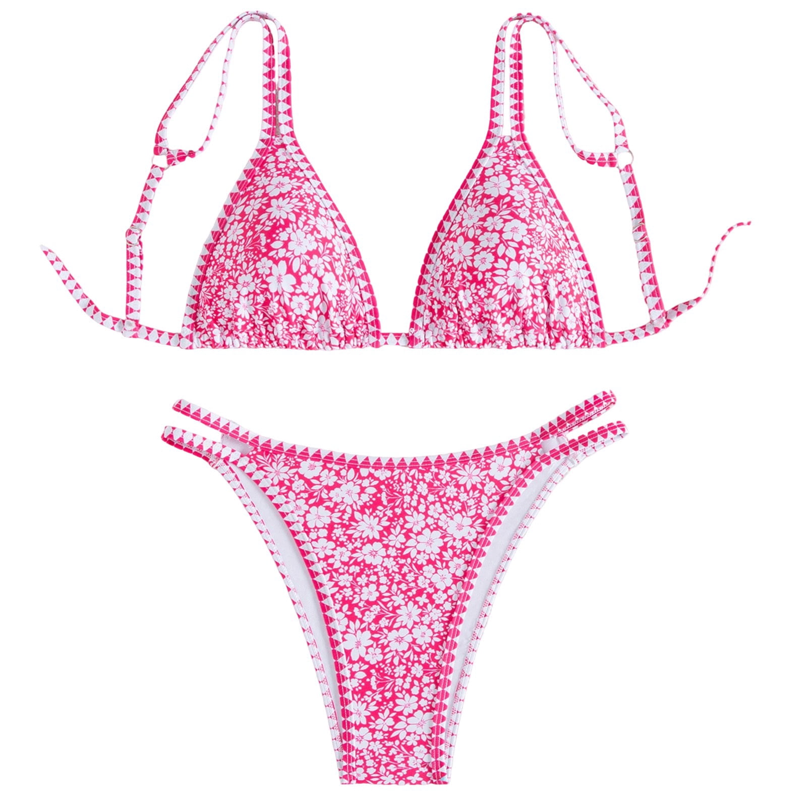 Triangle Top String Wyobmus Womens Triangle Bikini Sets Floral Print 2 Piece Swimsuit ...