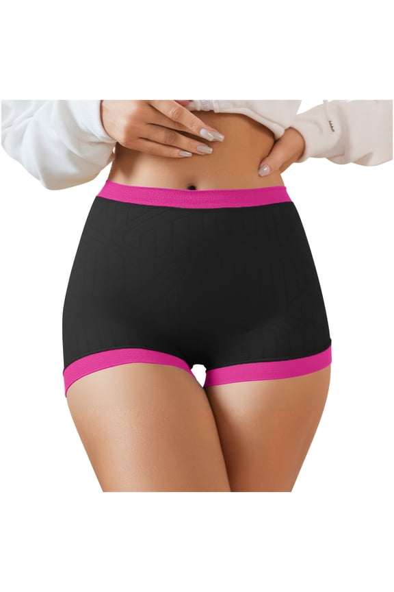 Womens Underwear Ladies Soft Boy Shorts Cotton Moisture-Wicking Running Boxer Shorts Stretch Waistband Everyday Wear Panties A-Hot Pink
