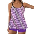thumbnail image 1 of Wyobmus Womens Vintage Tankini Swimsuits 2 Piece Bathing Suit Tummy Control Flowy Double Straps Tankini Tops With Boyshorts Purple, 1 of 5