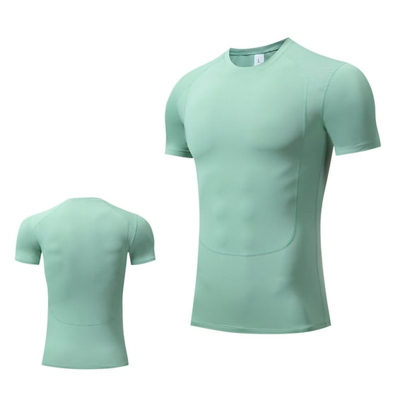 Wyobmus Workout Shirts for Men Short Sleeve Loose Active Crew Neck Basic Tee Shirt Fiited Running Gym Workout Tee Tops S-2XL Mint Green