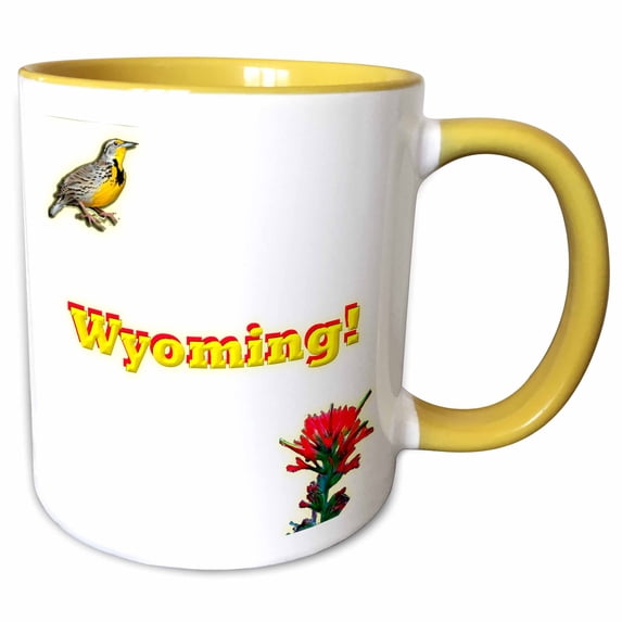 3drose, Wyoming, 11oz Two-tone Yellow Mug