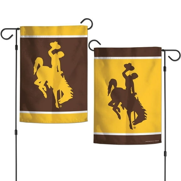 Wyoming 12.5 x 18" Double Sided Yard and Garden College Banner Flag Is Printed in the USA