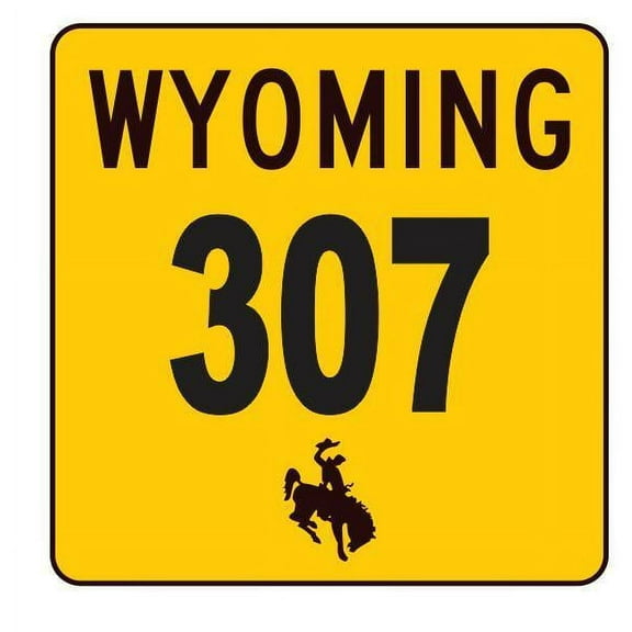 Wyoming Area Code 307 Metal Sign Highway Sign Size: 12 inch x 12 inch