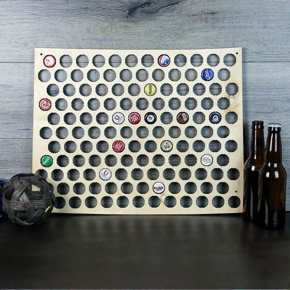 Torched Wyoming Beer Cap Map Wall Mount Display Decor 18"x17"x0.25" Multicolor