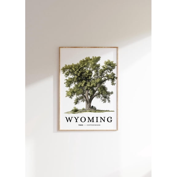 Wyoming Cottonwood Tree : Minimalist Botanical Art Unframed Paper Print