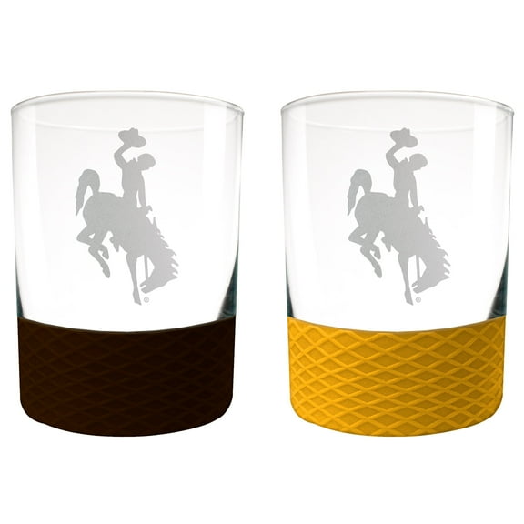 Wyoming Cowboys 14oz. Commissioner Rocks Glass Two-Piece Set