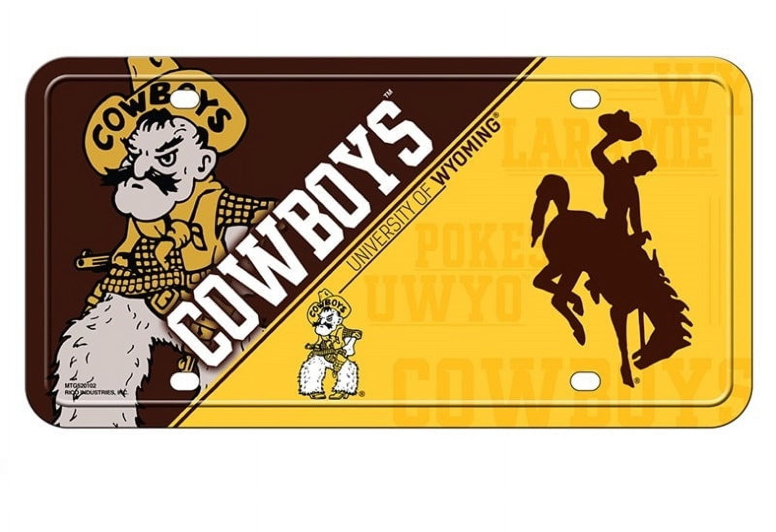 Wyoming Cowboys 12x6 Metal License Plate Auto Tag