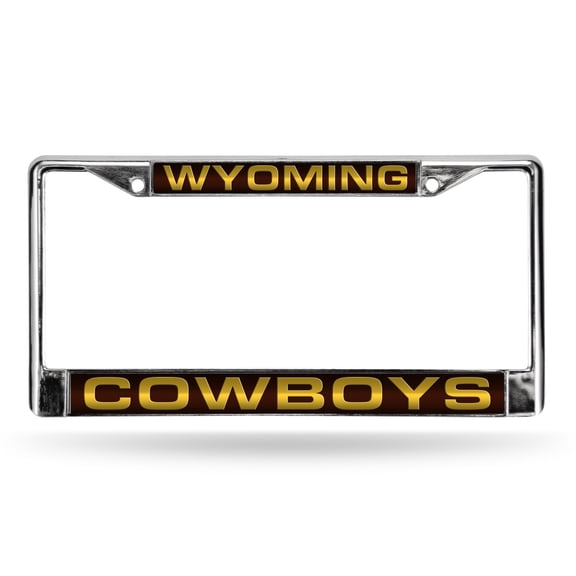 Wyoming Cowboys Chrome Metal Laser Cut License Plate Frame