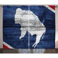 thumbnail image 1 of Ambesonne Wyoming Curtains 2 Panel Set, Equality State Flag Wooden, 108" x 63", Night Blue Vermilion, 1 of 3