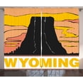 thumbnail image 1 of Ambesonne Wyoming Curtains 2 Panel Set, Simplistic Mountain, 108" x 96", Peach Charcoal Grey, 1 of 3