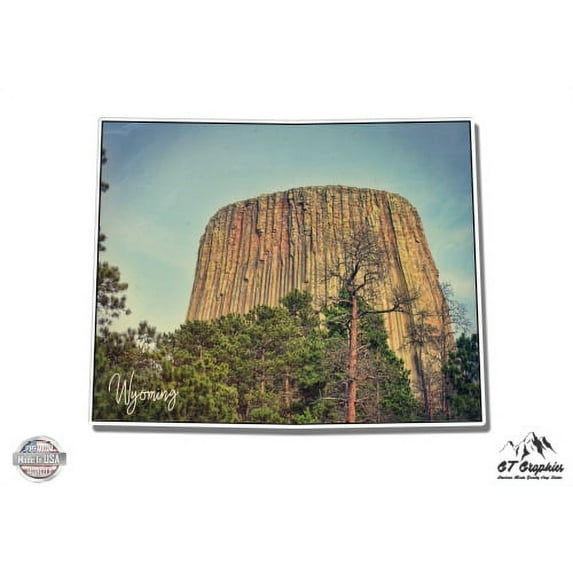 Wyoming Devils Tower - 8" Vinyl Sticker - For Car Laptop I-Pad - Waterproof Decal