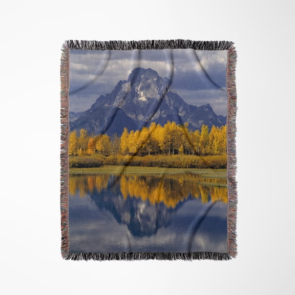 Wyoming, Grand Teton Np, Fall Aspen, Oxbow Bend - Us51 Rer0012 - Ric Ergenbright, Woven Blanket