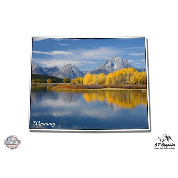 Wyoming Grand Tetons - 5" Vinyl Sticker - For Car Laptop I-Pad - Waterproof Decal