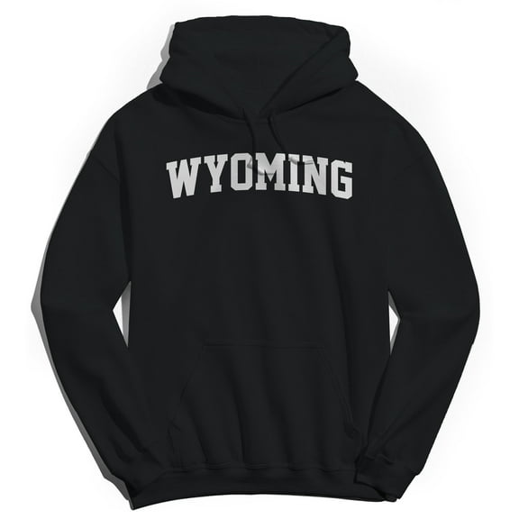 Wyoming Graphic Black Men's Cotton Pullover Hoodie