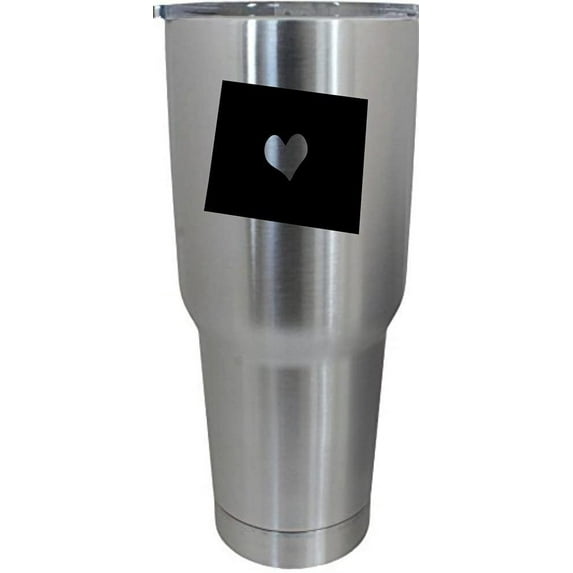 Wyoming Heart States Etched 30oz Stainless Steel Tumbler